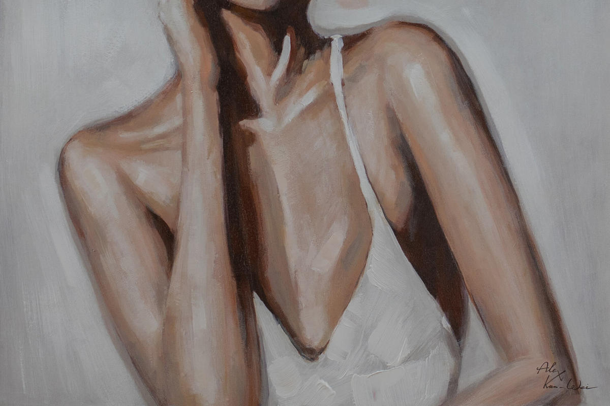 ÖLGEMÄLDE 60/90 cm - Pink, Holz/Textil (60/90cm) - KUNSTLOFT