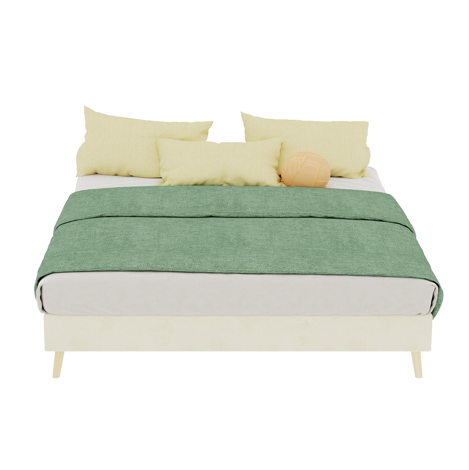 BETTGESTELL 140/200 cm beige aus Stoff und Metall mit niedriger Basis - Beige, Textil (140/200cm) - OKWISH