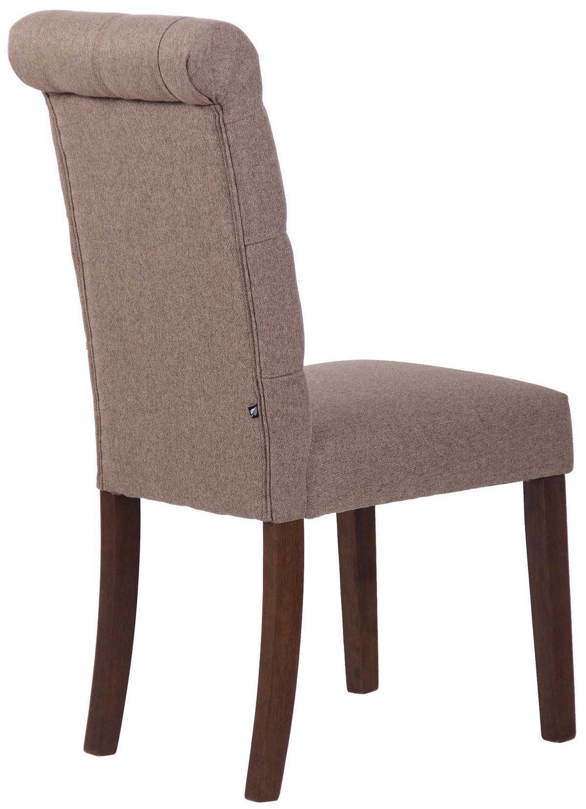 ESSZIMMERSTUHL Lisbon Stoff, Gestell Kautschukholz Braun Taupe - Braun/Grau, Holz/Textil (45/98/63cm) - TPFLiving