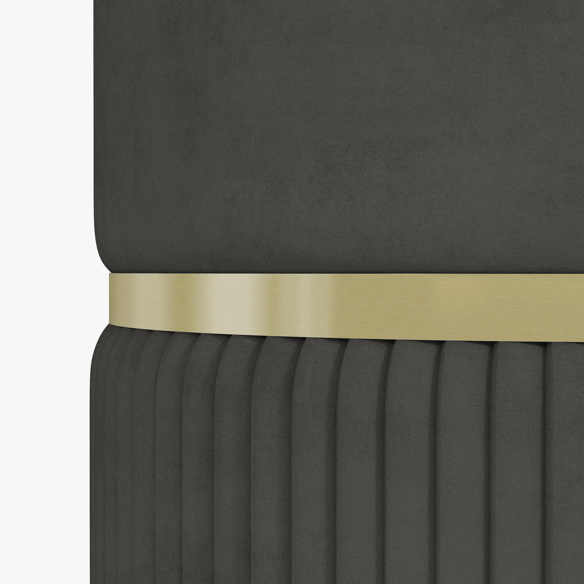 POUF DE-16379 mit Stauraum und Rippenvelours Grau - Grau, Textil (36/44/36cm) - ComfortXL