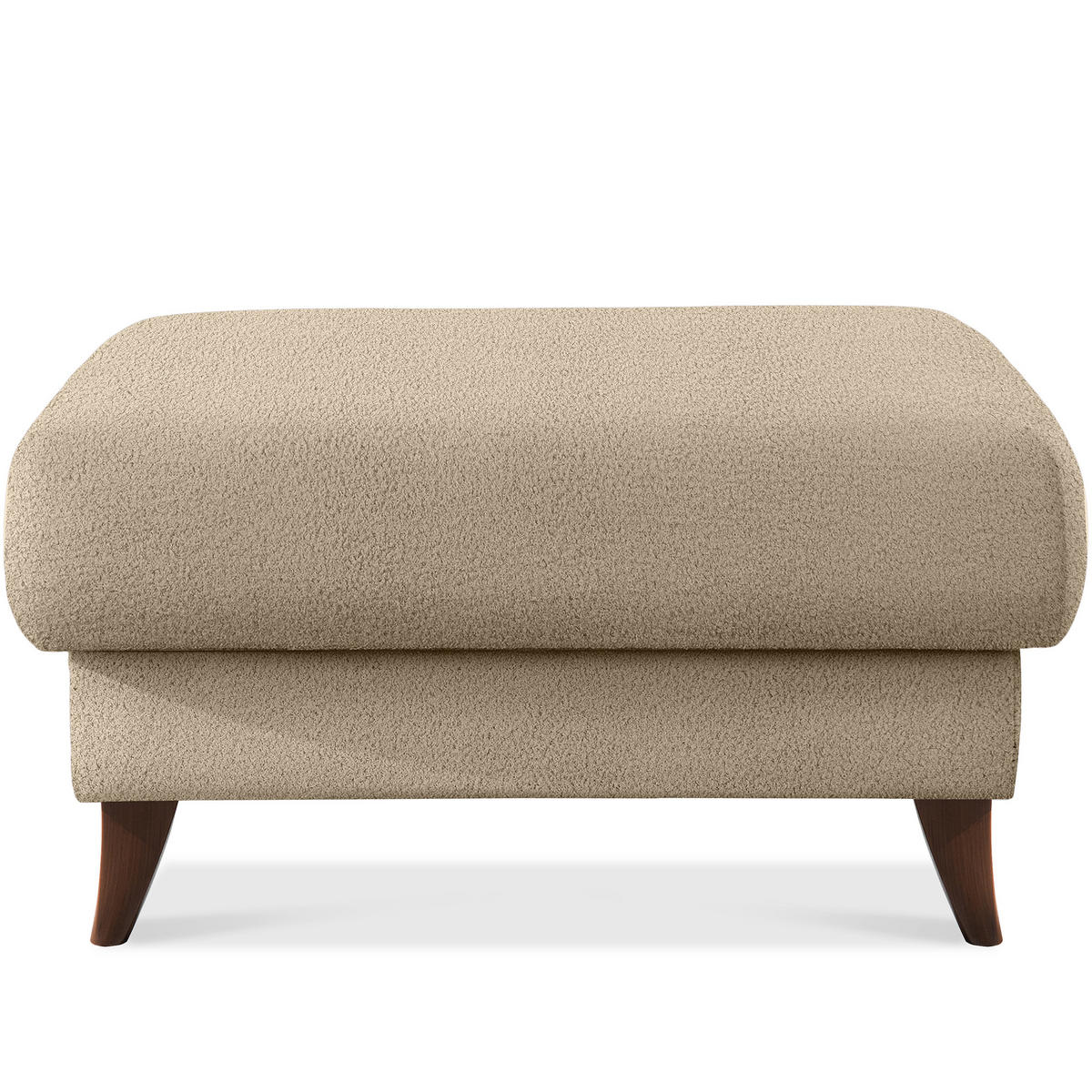 HOCKER GUSTAVO Bouclé, Beige - Beige, Holz/Holzwerkstoff (92/49/92cm) - KONSIMO®