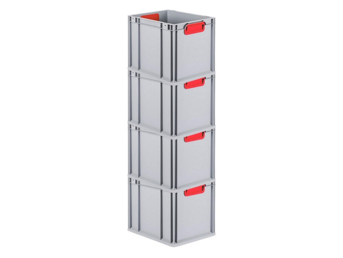 EUROBOX 4x Nextgen Color 32x30x40cm 30 Liter Griffe Rot Geschlossen - Rot, Kunststoff (30/32/40cm) - PROREGAL
