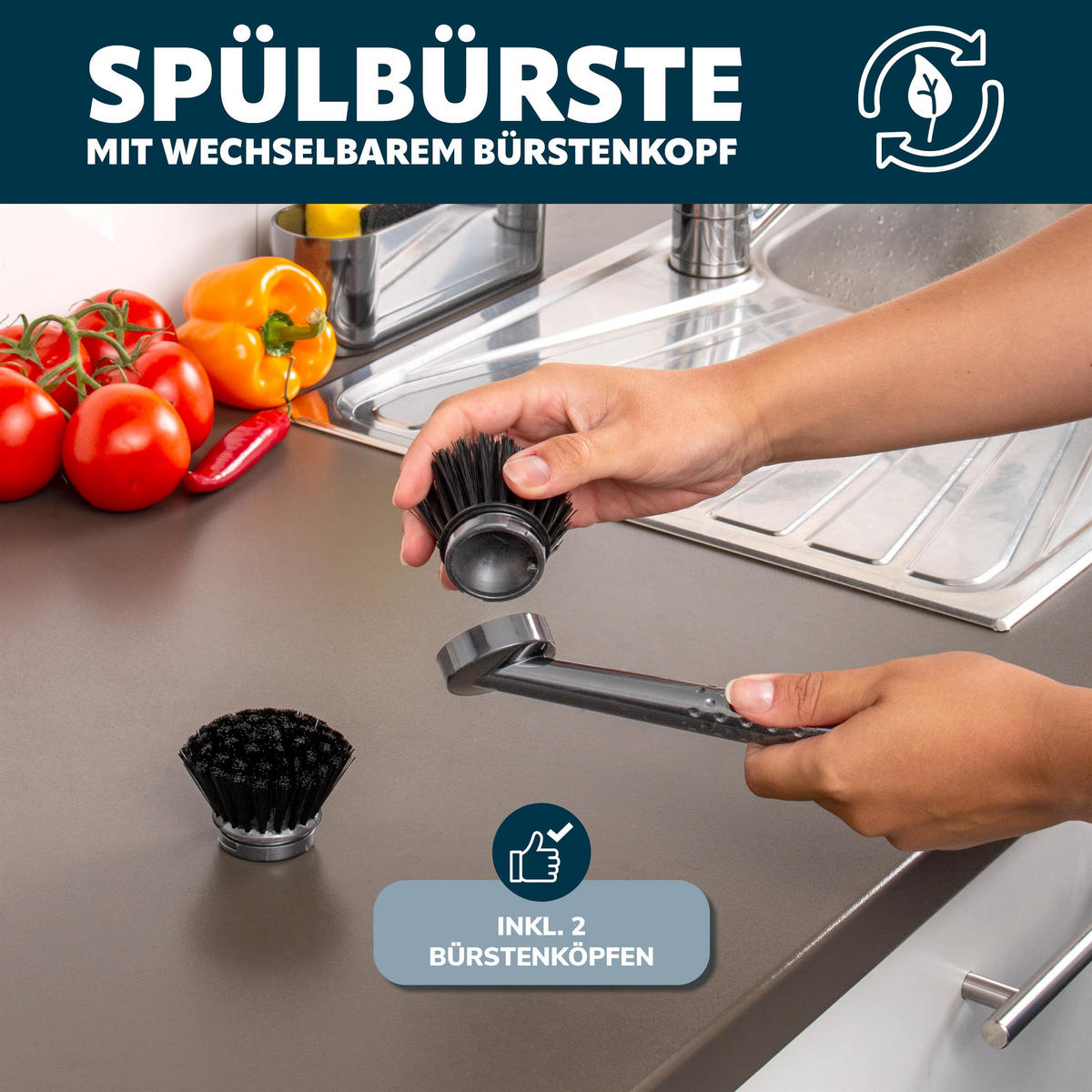 SPÜLBECKENORGANIZER, grau - Grau, Kunststoff (22/21/6.7cm) - bremermann