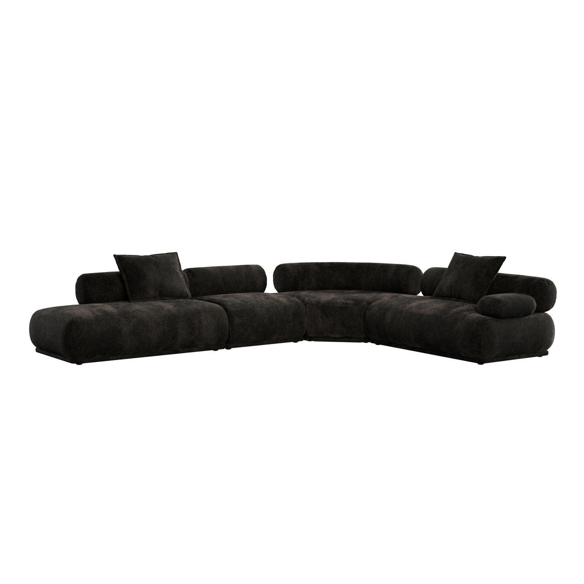 SOFA 7,5-SITZER Rembrandt Rechts Dunkelbraun - Braun, Kunststoff (594/97cm) - Zuiver