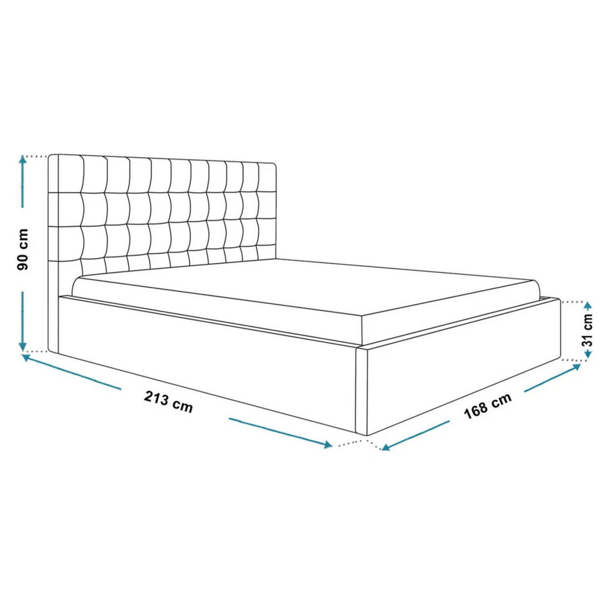 POLSTERBETT SIM 2 mit Kopfteil, 160 x 200 cm mit Bettkasten und Lattenrost aus Holz, Velourstoff, Farbe: Grün - Grün, Holz/Kunststoff (160/200cm) - Sepro Meble