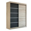 SCHWEBETÜRENSCHRANK 180 CM TREND Farbe: Sonoma , schwarz , sonoma - Schwarz/Braun, Holzwerkstoff (180/215/59.5cm) - A&J MöbelLand
