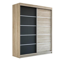SCHWEBETÜRENSCHRANK 180 CM TREND Farbe: Sonoma , schwarz , sonoma - Schwarz/Braun, Holzwerkstoff (180/215/59.5cm) - A&J MöbelLand