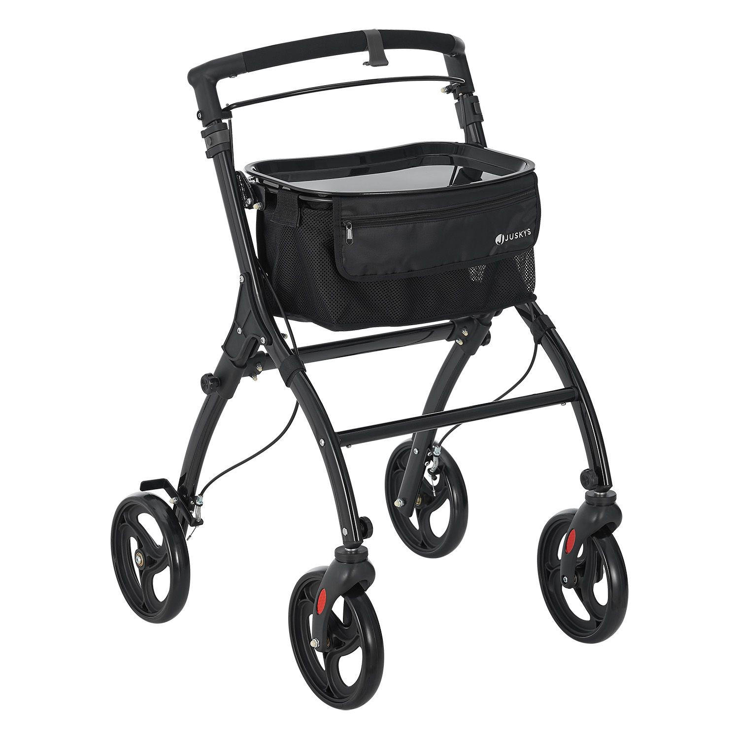 WOHNUNGSROLLATOR Aktiv schwarz mit Transporttasche - Schwarz, Metall (66/90/56cm) - Juskys