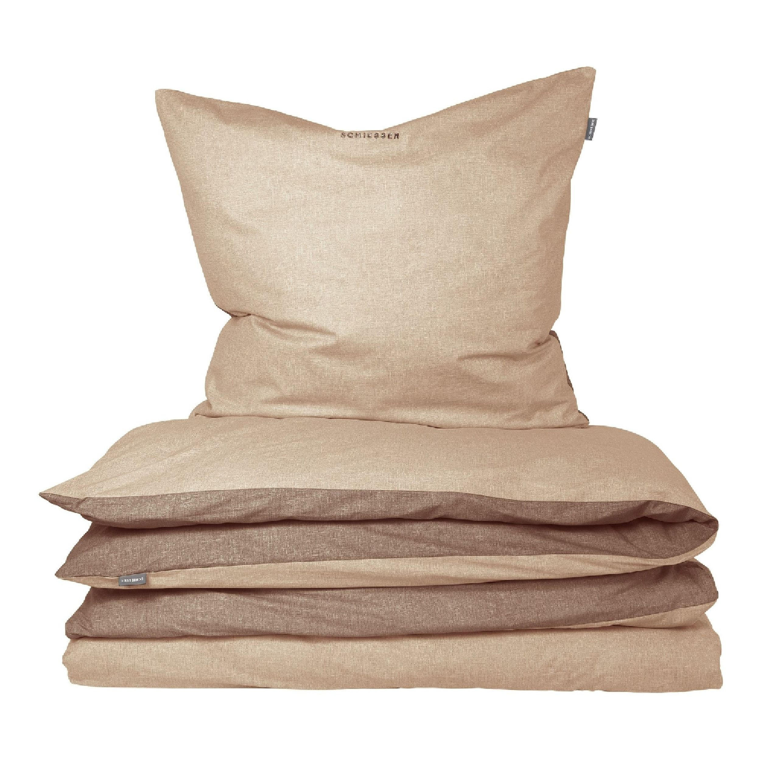 BETTWÄSCHESET Doubleface Renforcé 2-teilig 135x200 cm Sand - Sandfarben, Textil (135/200cm) - SCHIESSER