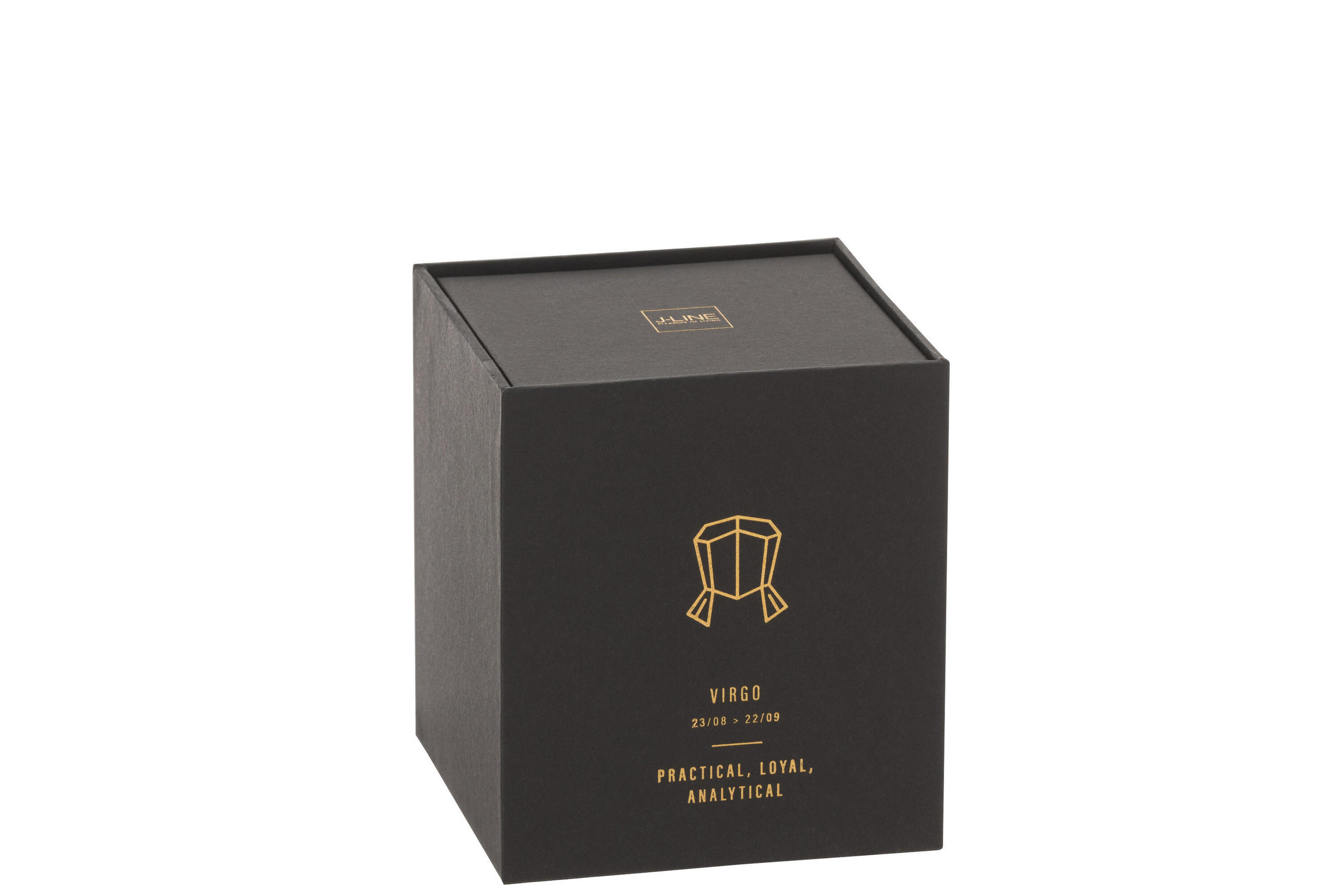DUFTKERZE ASTRO JUNGFRAU - Schwarz - 50 Std. - Schwarz, Paraffin (8/9.5cm) - J-Line