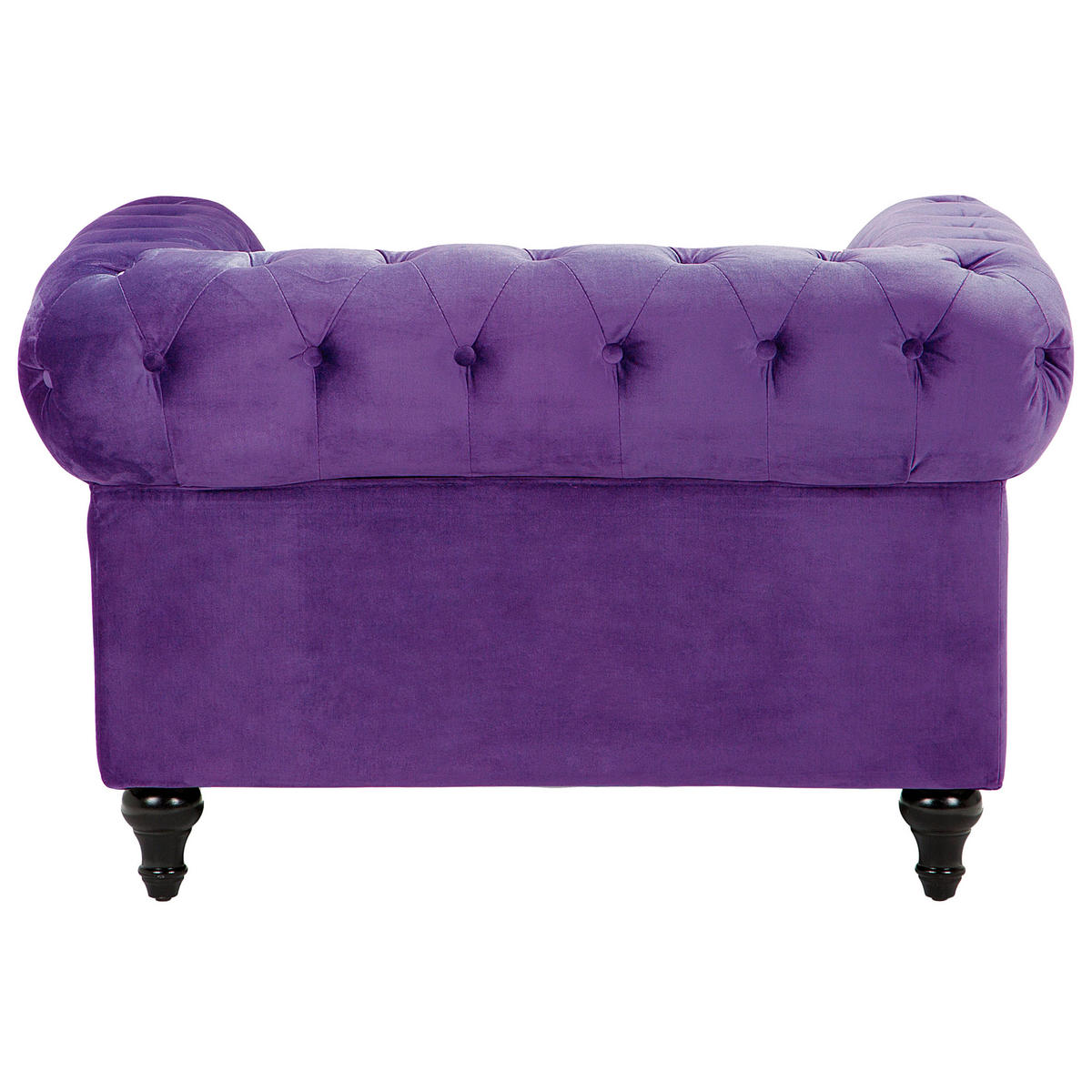SESSEL Samtstoff violett Chesterfield - Dunkelbraun/Violett, Textil (110/70/75cm) - Beliani