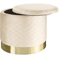SITZHOCKER mit Stauraum Coco,51 x 44,5 cm,creme - Creme, Holz (51/44.5/51cm) - tectake