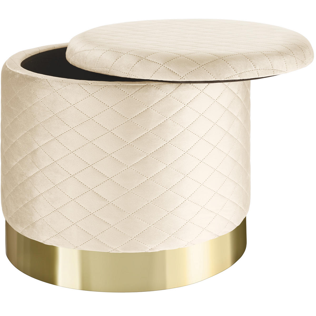 SITZHOCKER mit Stauraum Coco,51 x 44,5 cm,creme - Creme, Holz (51/44.5/51cm) - tectake