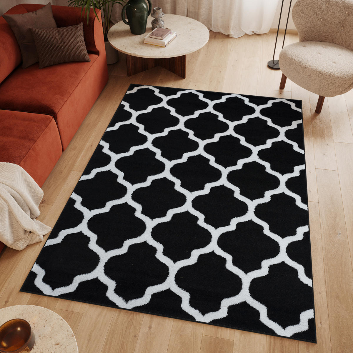 TEPPICH LUXURY Schwarz Marokkanisch Geometrisch 250/300 cm - Schwarz, Textil (250/300cm) - Tapiso