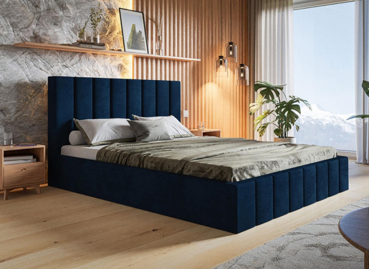 BETT Blau SIM 10 120x200 cm - Blau/Schwarz, Kunststoff/Textil (120/200cm) - Sepro Meble