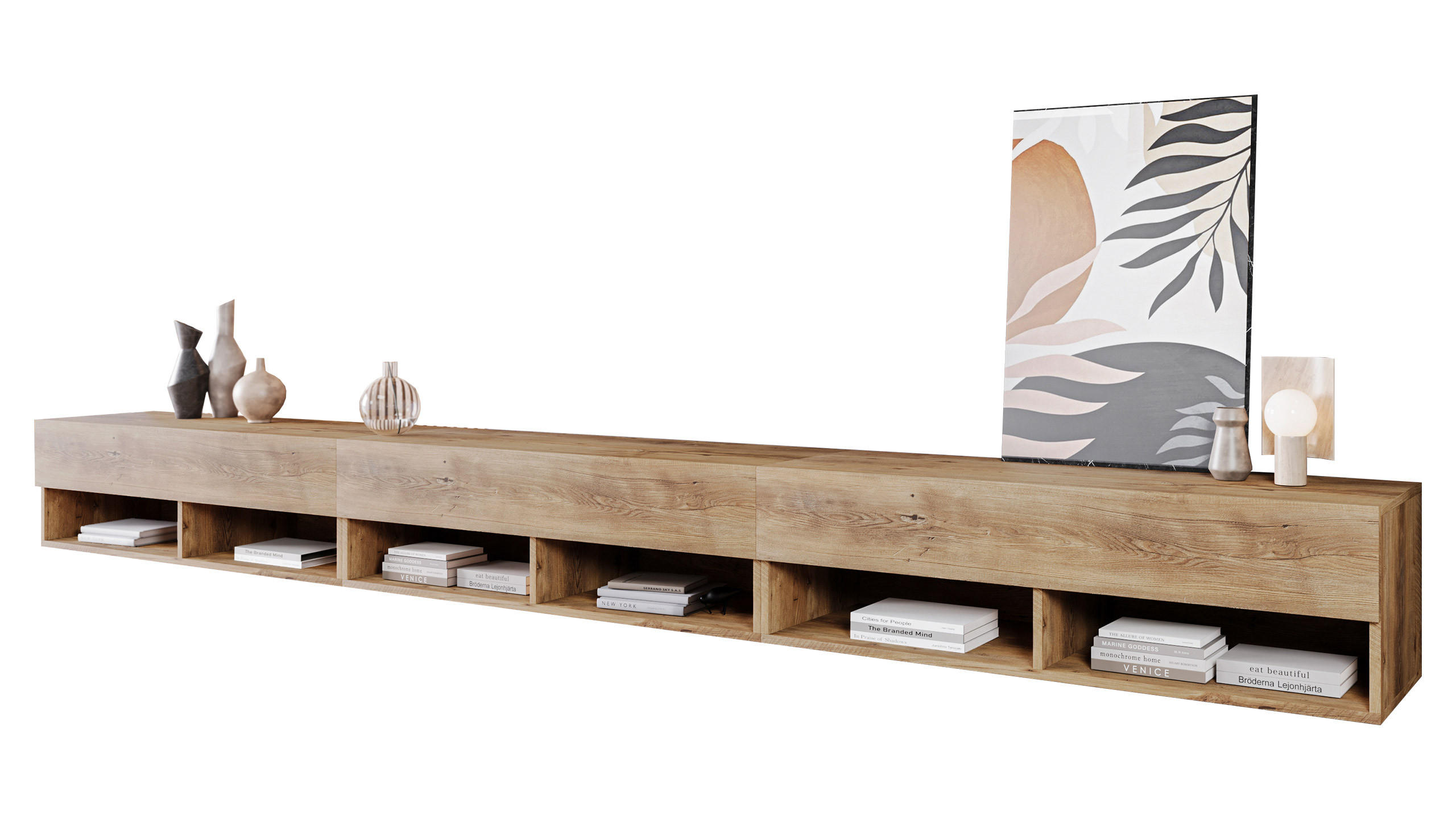 Mirjan24 Tv-Lowboard Braun 300x32x33 cm