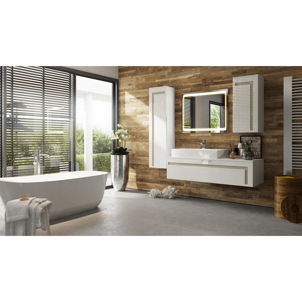 Thumbnail - Vladon Badmöbelset, Sand, Holzwerkstoff, 210x185x51 cm, Badezimmer, Badmöbelsets & Badmöbelserien, Badmöbel-Sets