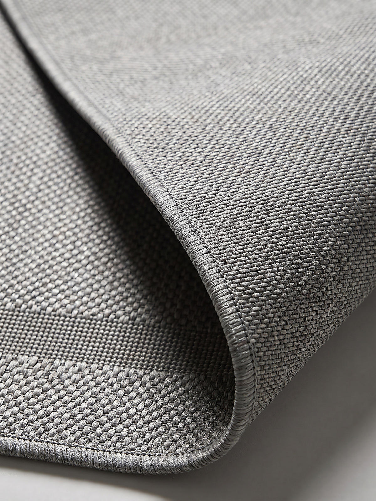 FLACHWEBTEPPICH Bordüre BORNO Polypropylen Grau 140 x 200 cm - Grau, Textil (140/200cm) - KADIMA DESIGN