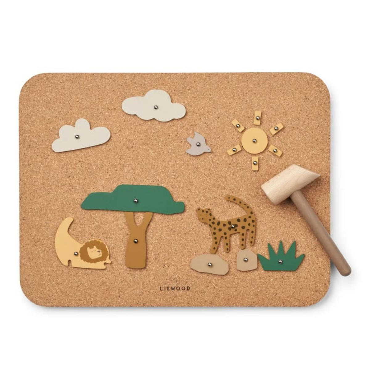 PINNWAND Liewood Esteban, Holz & Kork, Design "Alle zusammen/Sandy" - Naturfarben, Holz (1/1/1cm) - ich-zapfe