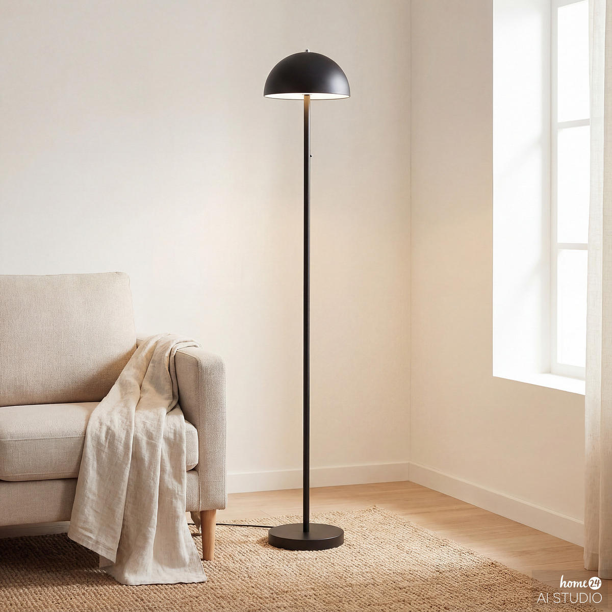 AKKU-STEHLEUCHTE - Dimmbar - Eisen / Kunststoff - Schwarz, Kunststoff/Metall (18/18/120cm) - home24