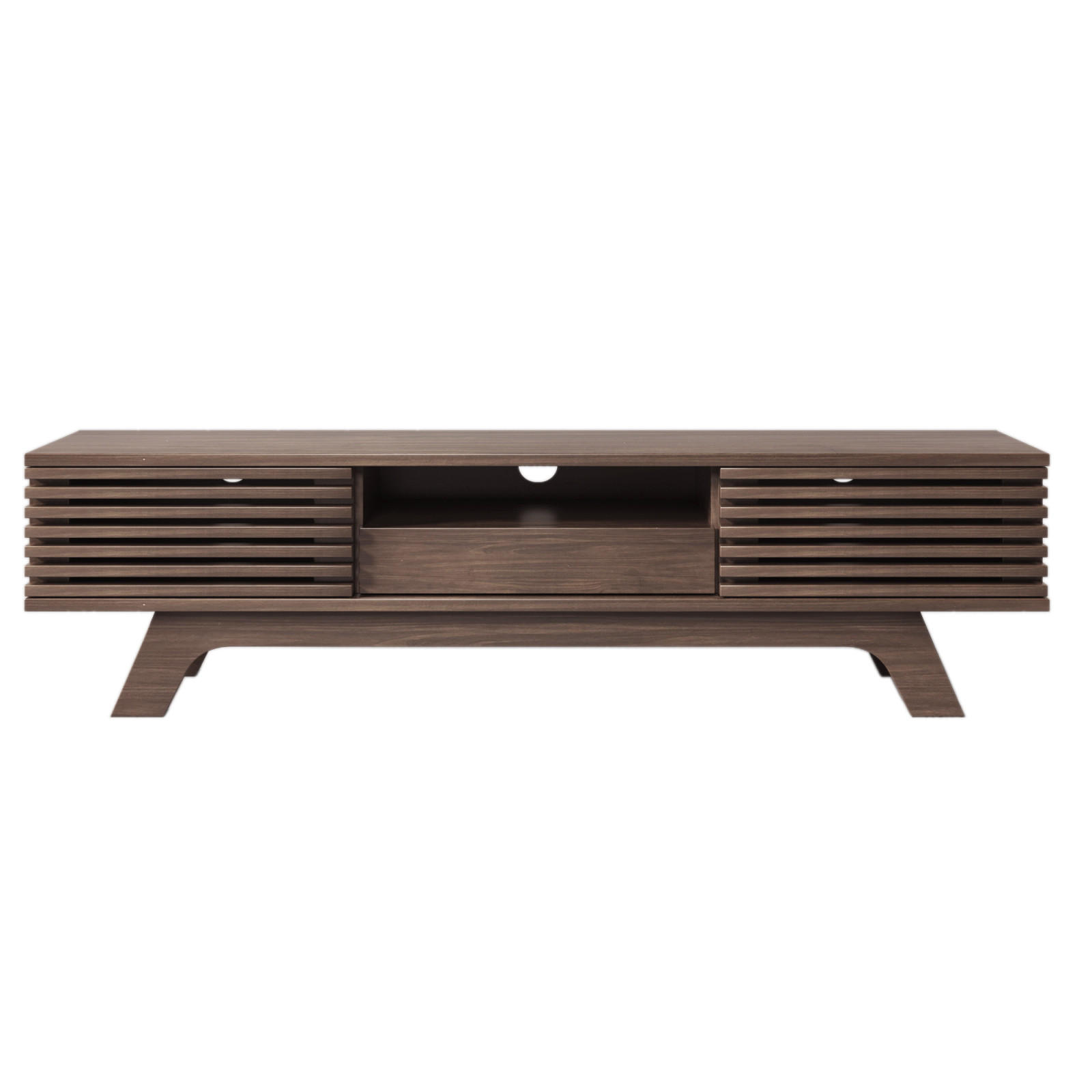 TV Lowboard 150x35x44 cm, 1 Schublade, 2 Türen, Holz - Braun, Holz (150/44/35cm)
