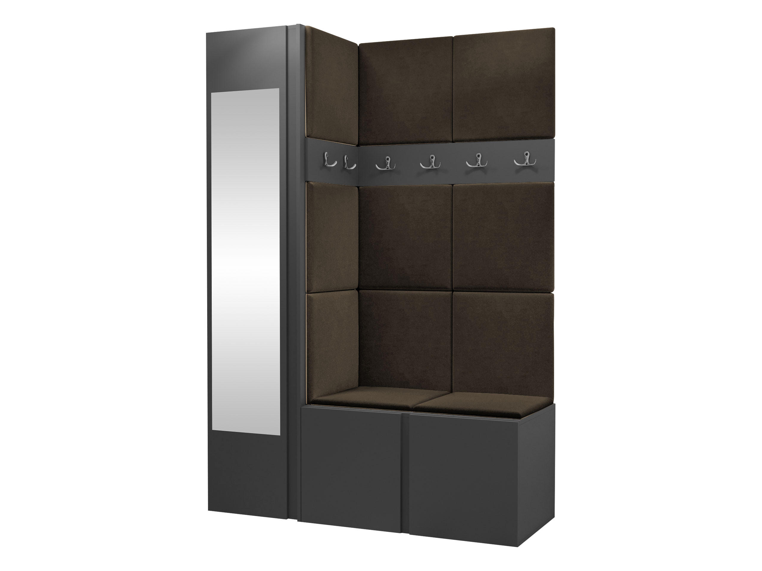 Mirjan24 Garderoben-Set Graphit, Braun 124x186x46 cm