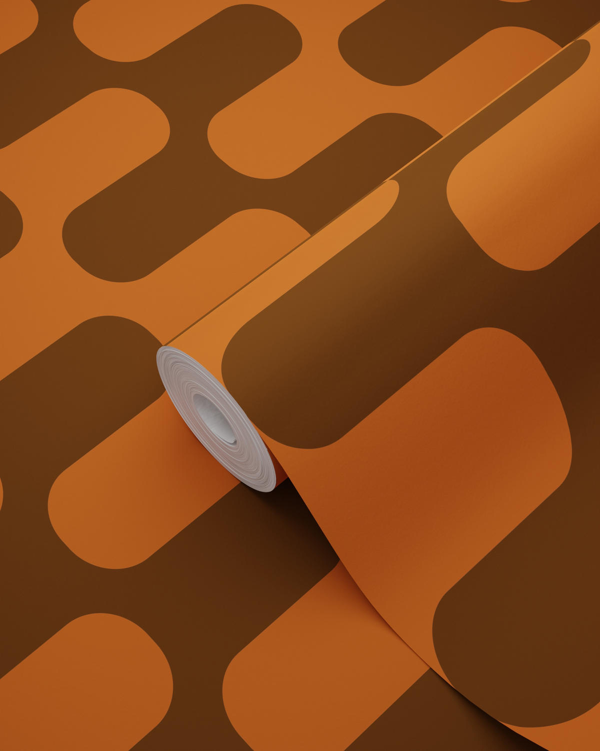 TAPETE Wellenlinien 50 x 900 cm - Orange, Papier (50/900cm) - ESTAhome