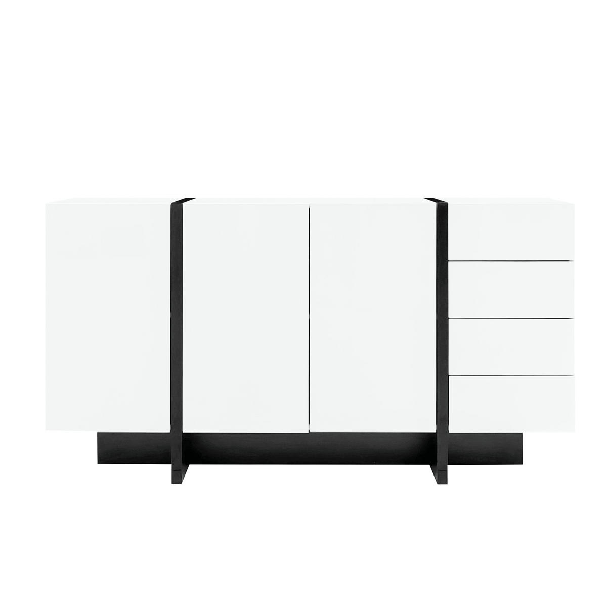 SIDEBOARD 150/40/80,5 cm mit 2 Türen & 4 Schubladen in Weiß Hochglanz - Weiß, Holzwerkstoff (150/80.5/40cm) - BEAOK