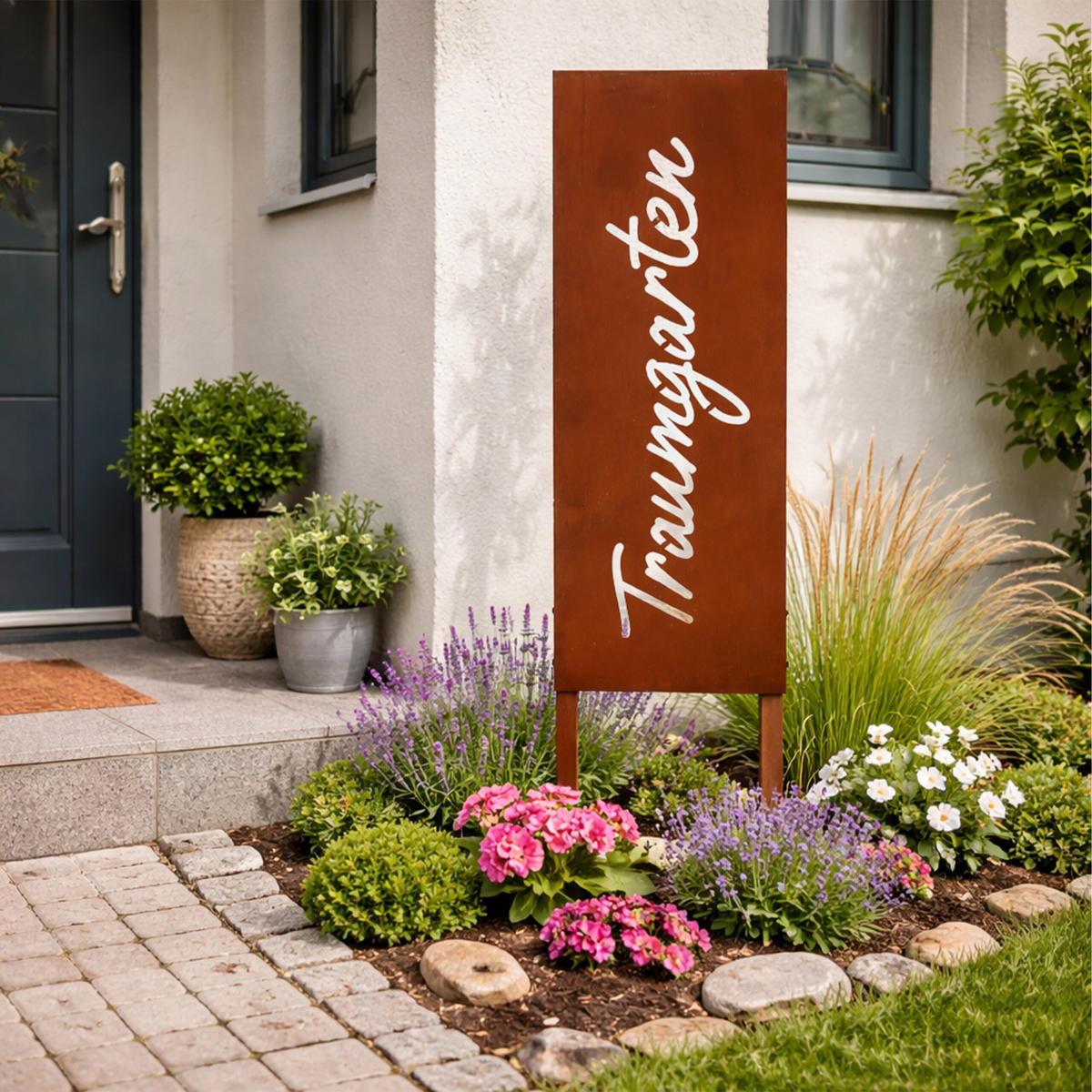 EDELROST-GARTENDEKO - Braun, Metall (1.5cm) - Relaxdays