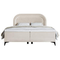 BOXBETT Loreo Greige Samt wasserfest 180x200 cm - Taupe/Schwarz, Holz/Textil (180/200cm) - Selsey