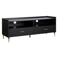 FERNSEHSCHRANK mit goldenen Beinen Tedy 120/40/46,7 cm - Schwarz, Holzwerkstoff (40/46.7/120cm) - Atmosphera Createur d´interieur