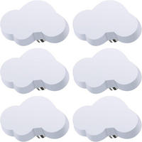 SCHRANKKNOPF Wolke 6er-Set - Weiß, Metall (0.36/2.3/0.54cm)