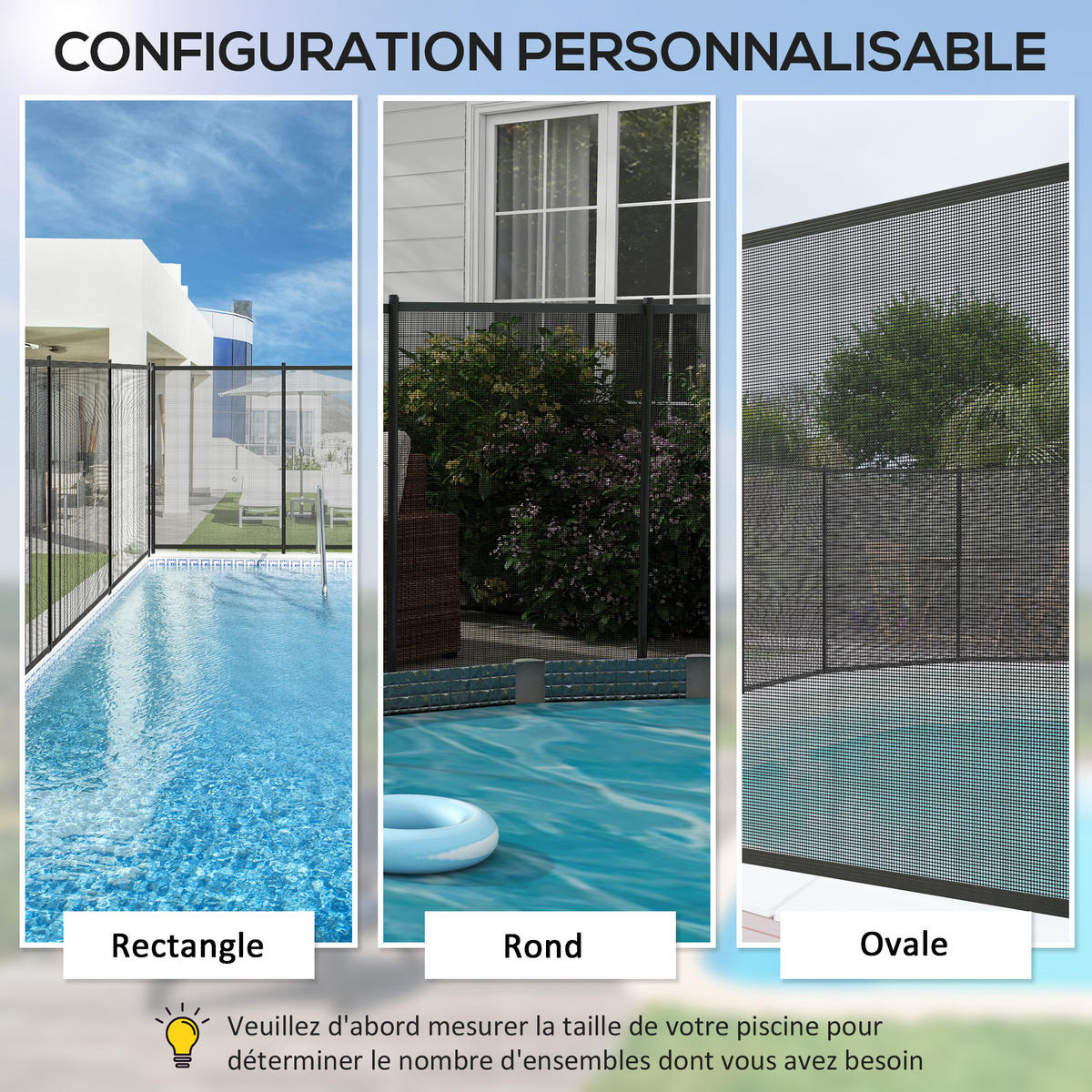 POOL-SICHERHEITSZAUN,4-TEILIGES Set 365x126cm,schwarz - Schwarz, Metall (365/126cm) - Vallsero