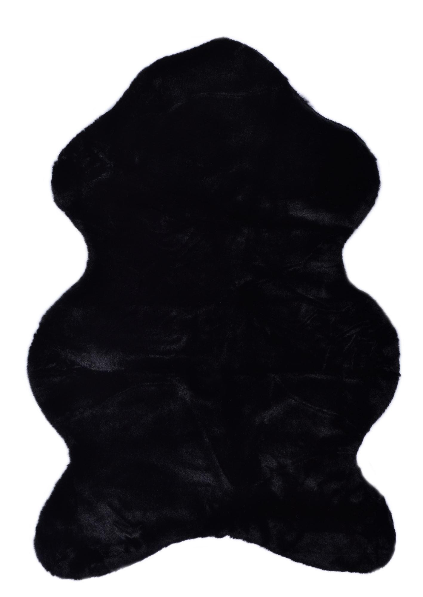 KUNSTFELLTEPPICH Giorgia 60x80 cm - Schwarz, Textil (60/80cm) - Gino Falcone