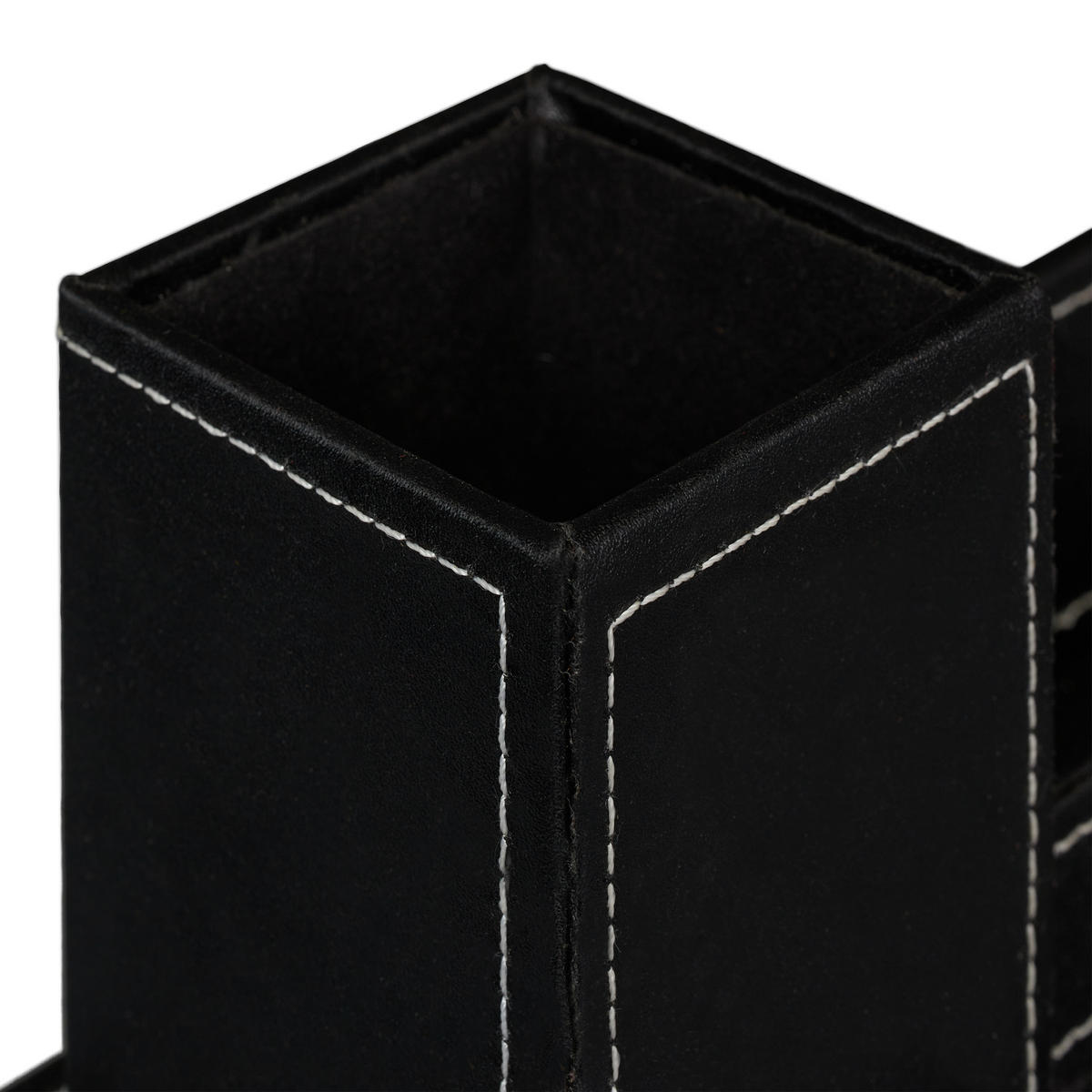 SCHREIBTISCH Organizer - Schwarz, Holzwerkstoff/Kunststoff (10/20/10.5cm) - Relaxdays