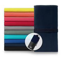 SPORTHANDTUCH Vitval 2er-Set, 180/90 cm & 80/40 cm, Dunkelblau - Dunkelblau, Textil (180/90cm) - Blumtal