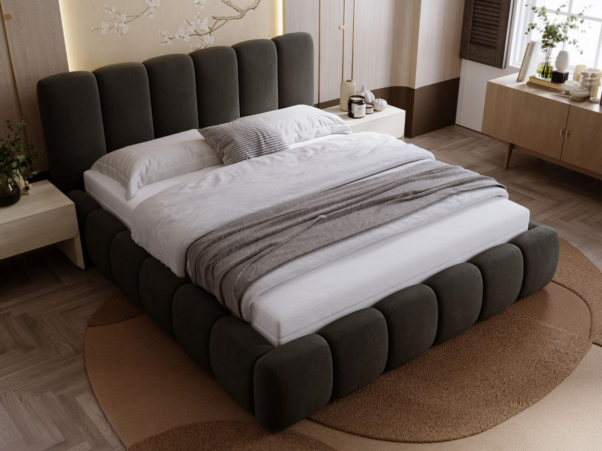 POLSTERBETT Royal 160x200 Dunkelgrau - Grau, Textil (160/200cm) - Graingold