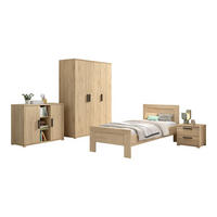 JUGENDZIMMER Set Keelia Eiche Melamin 4tlg Möbel - Eichefarben, Kunststoff (100/1/200cm) - 58aufmkessel