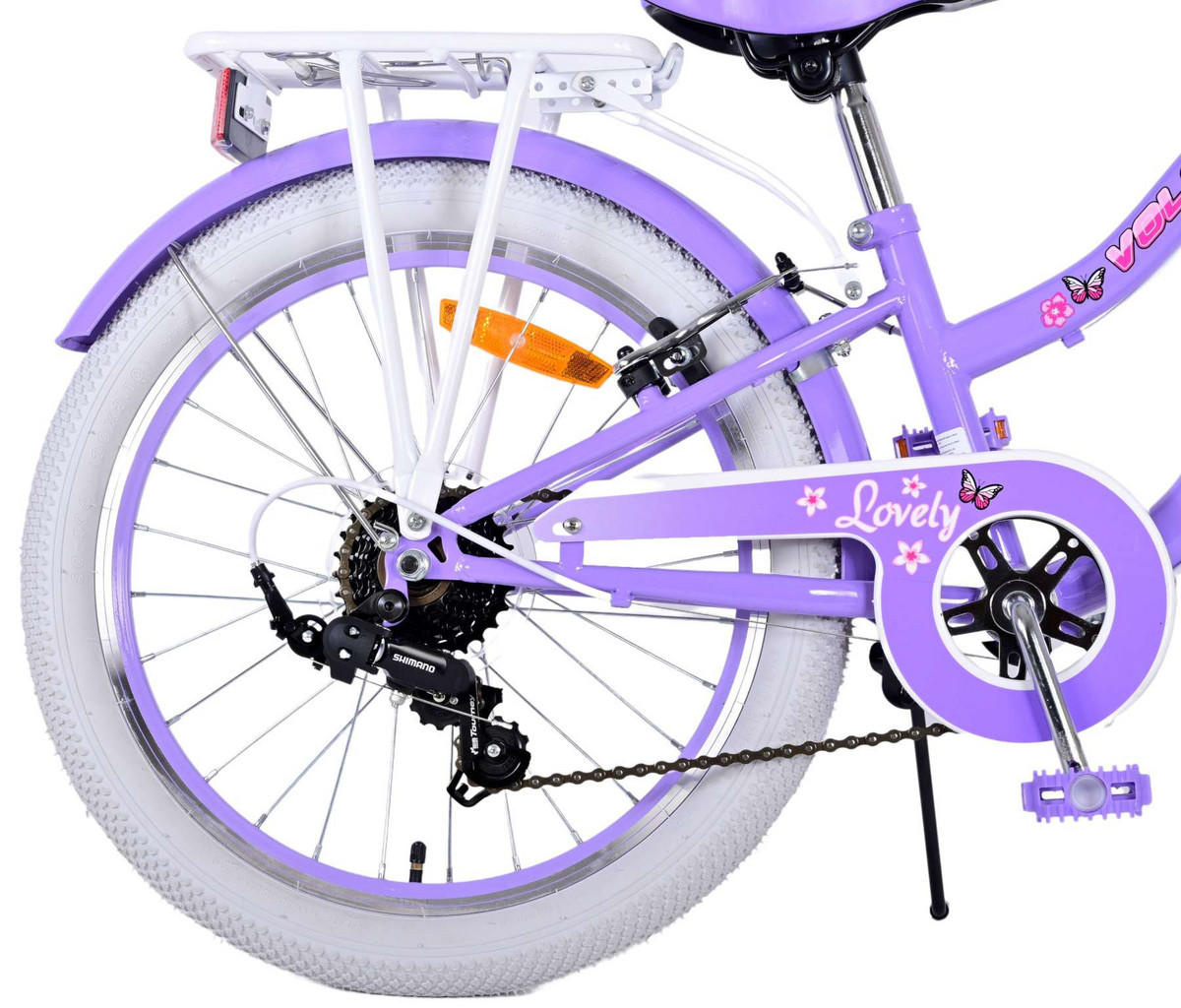 KINDERFAHRRAD Lovely - Mädchen - 20 Zoll - 2 Handbremsen - 7 Gänge - Lila - Lila, Metall (82cm) - TPFSports