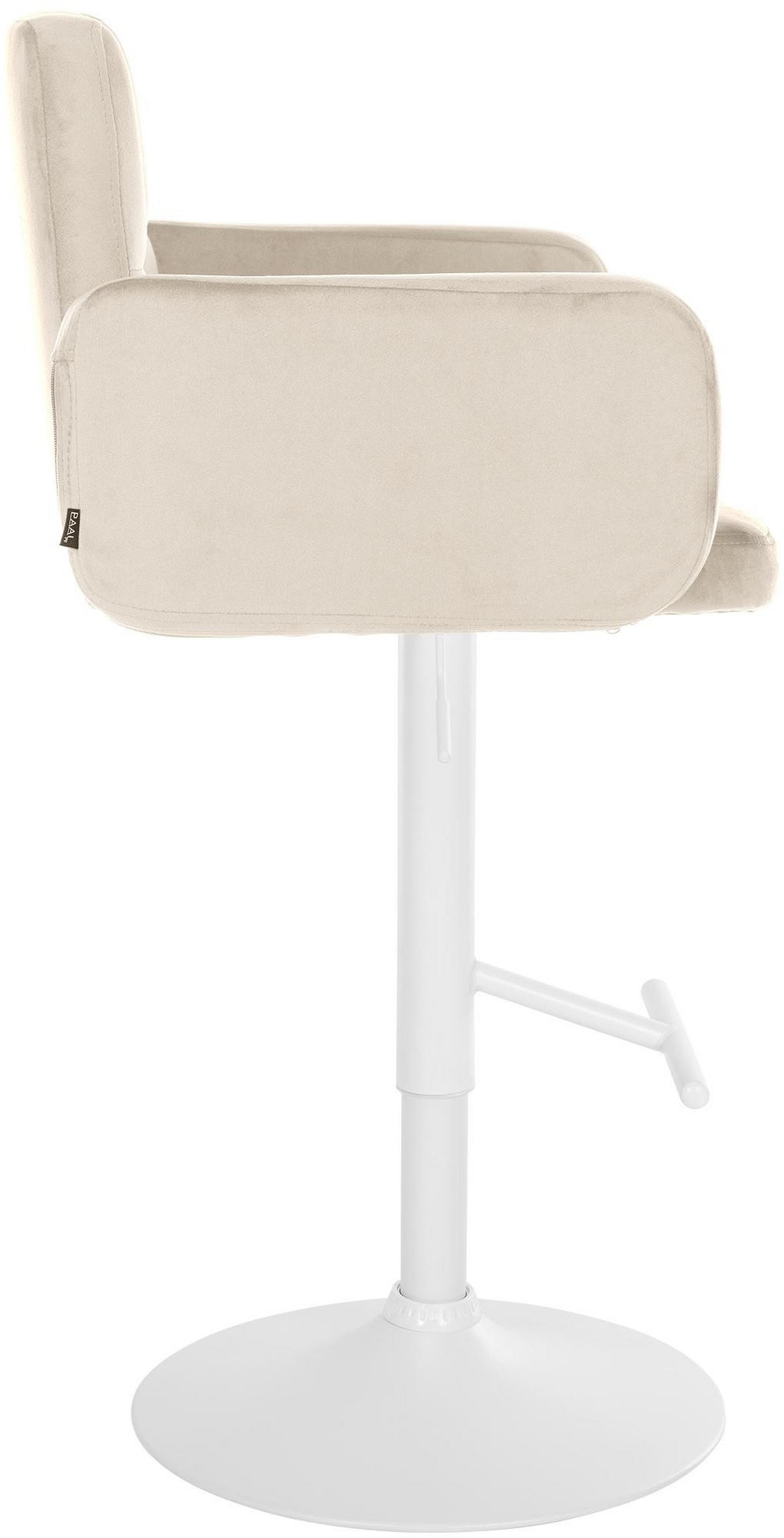 BARHOCKER 2er Set Sutun Samt Creme Weiß - Creme, Textil/Metall (60/93/56cm) - DELUKE