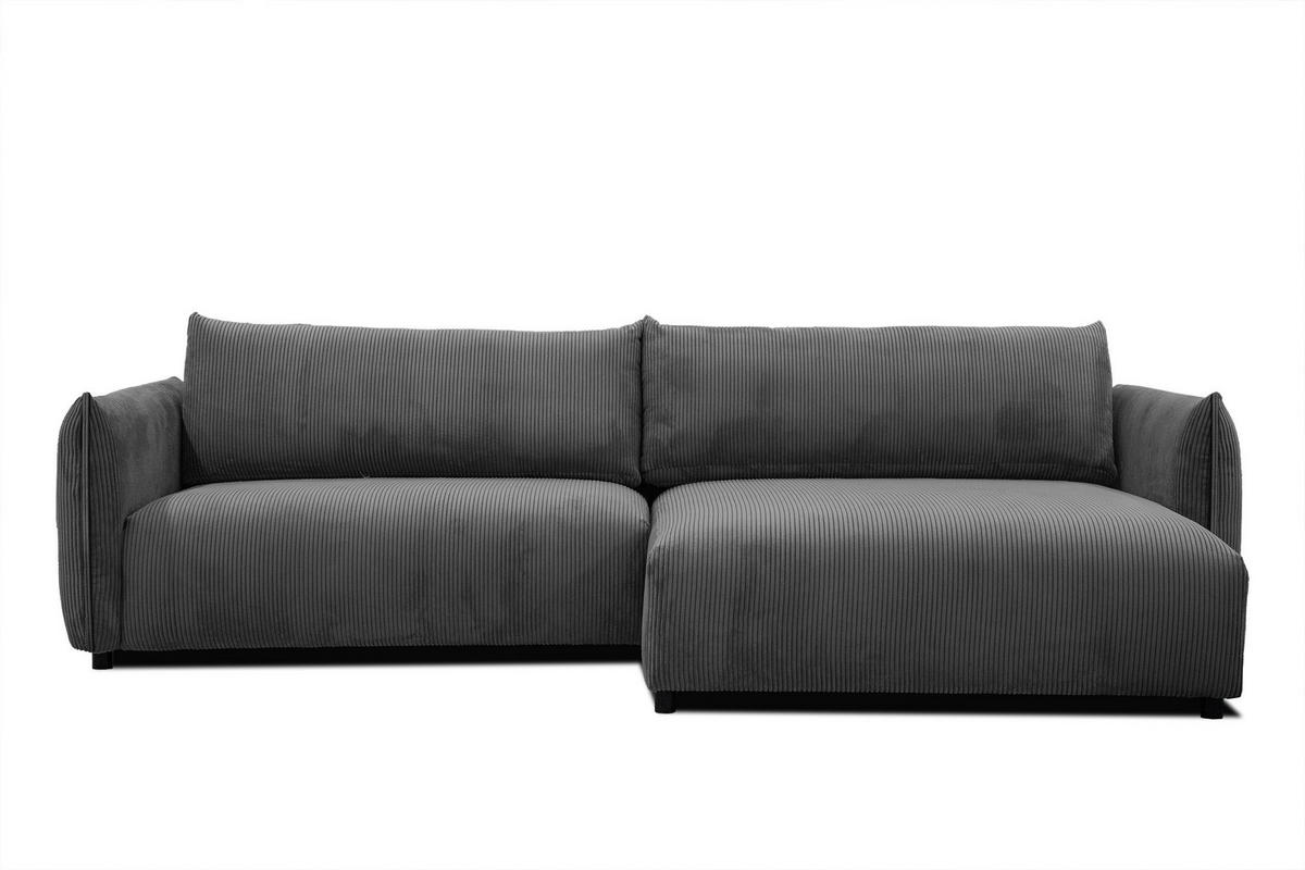 ECKSOFA TAUER 5-Sitzer, dunkelgrau - Dunkelgrau/Schwarz, Holzwerkstoff/Kunststoff (292/174cm) - Courtois Laville