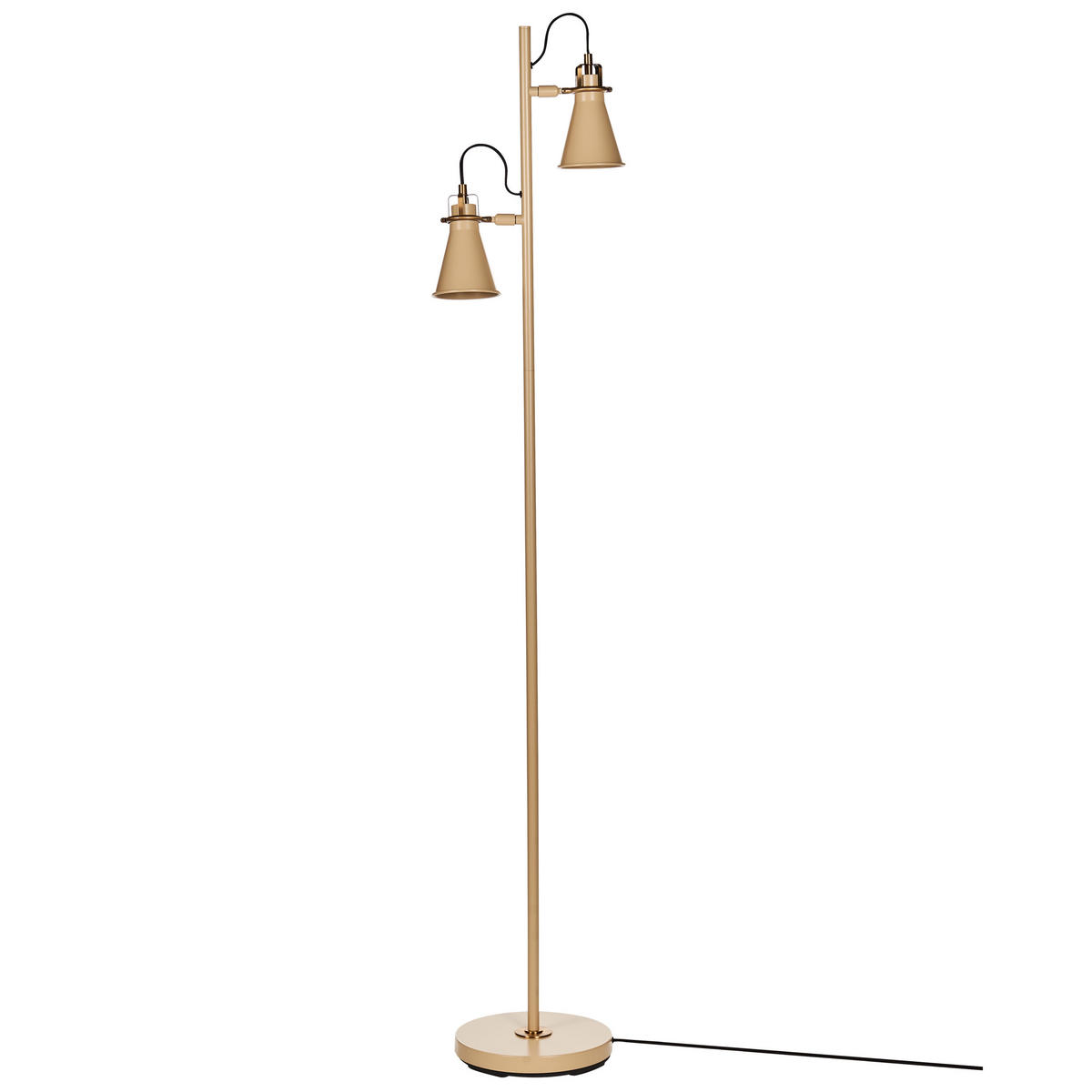STEHLAMPE Beige/Gold Moyola - Beige/Goldfarben, Metall (42/25/165cm) - Beliani