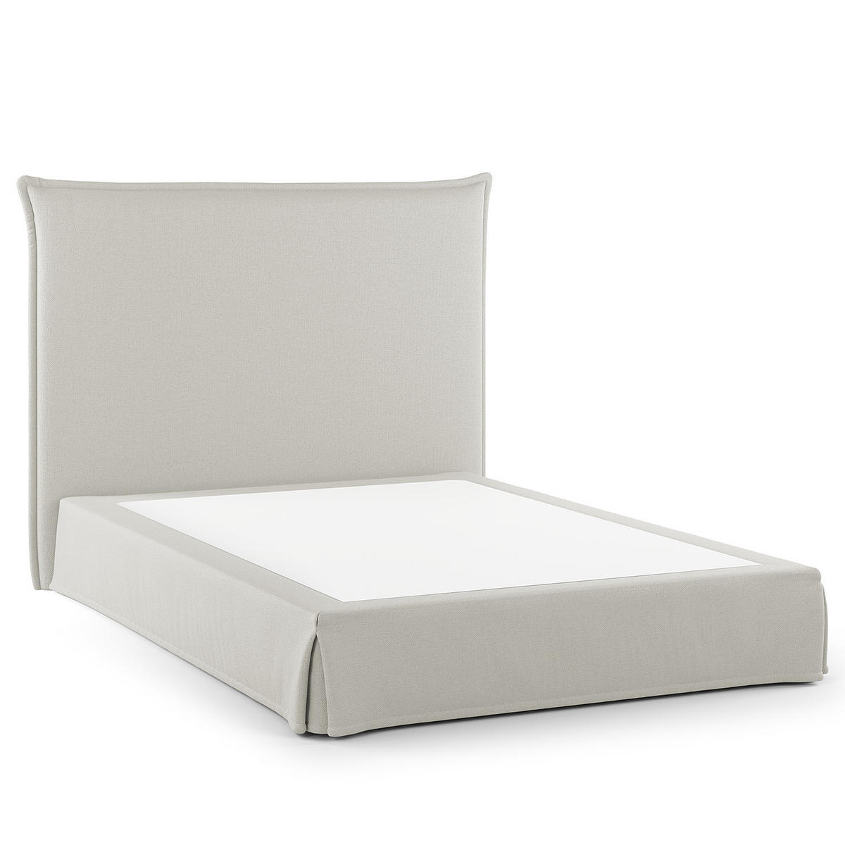 BOXSPRINGBETT mit Husse - Platinfarben, Textil (140/200cm) - home24