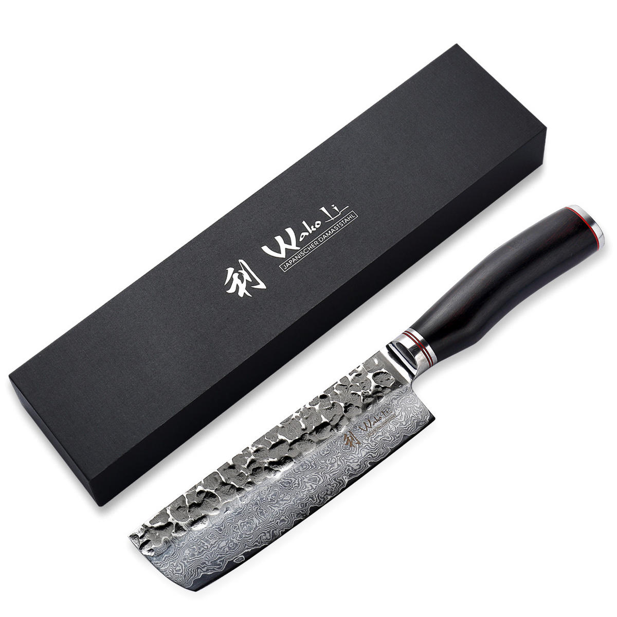 NAKIRIMESSER EBO Damast - Braun, Metall (30.5cm) - Wakoli