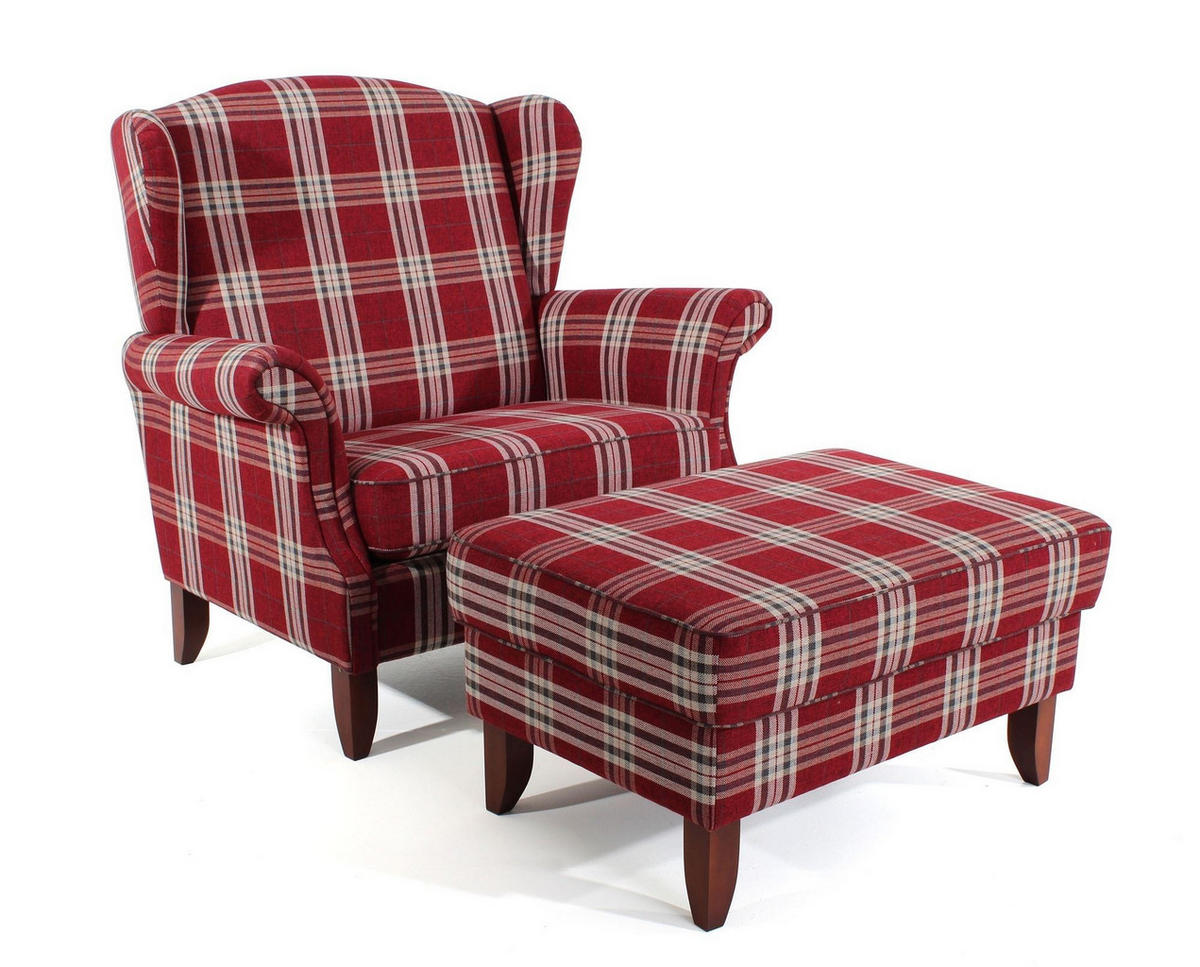 SESSEL XXL Katria Bezug Flachgewebe Buche nussbaum dunkel / rot - Rot, Kunststoff (114/108/81cm) - 58aufmkessel