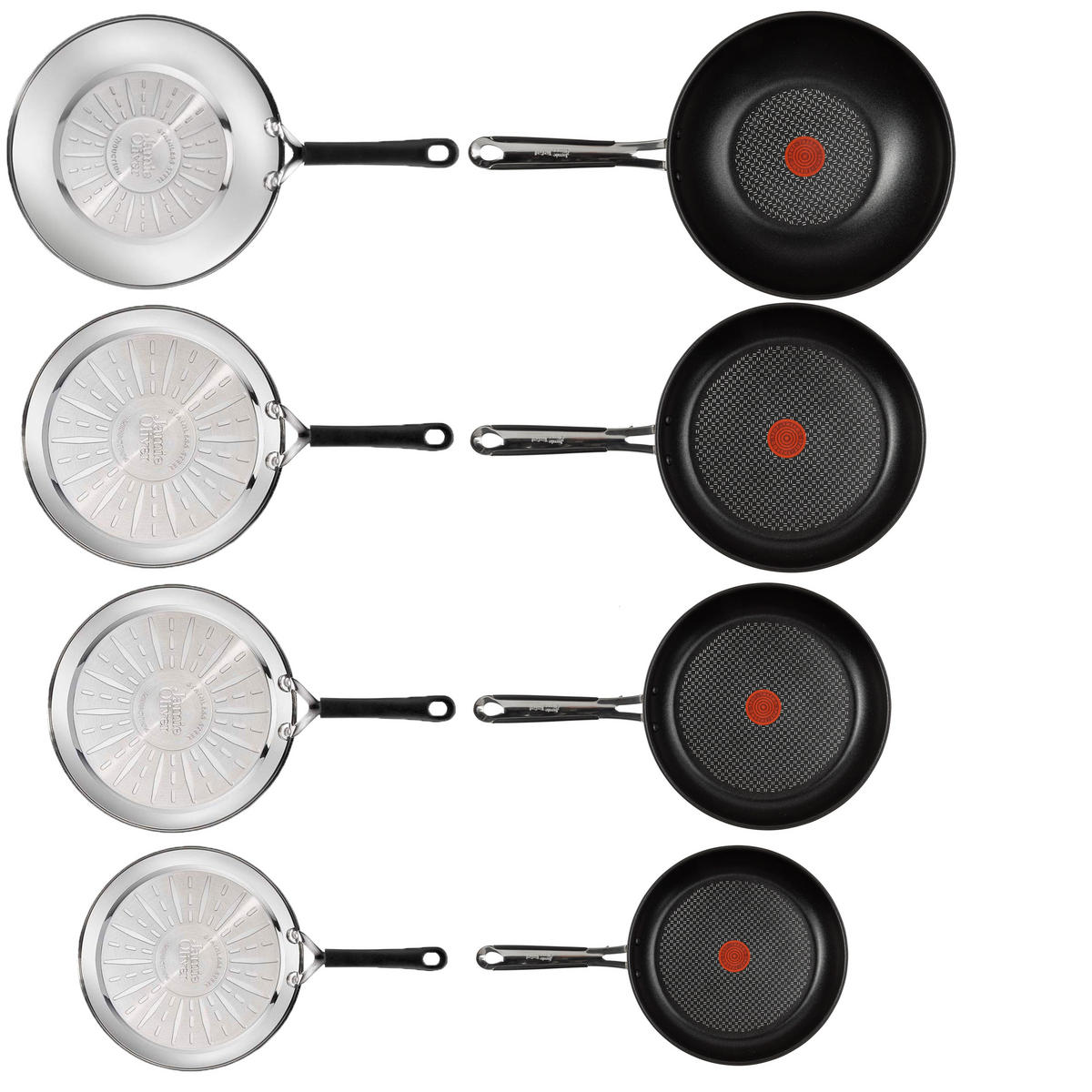 PFANNEN-SET E76 Jamie Oliver Silber 7-Teilig - Silberfarben, Metall - Tefal