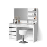 SCHMINKTISCH Imola Weiß 145 cm mit Hocker - Weiß, Holzwerkstoff (145/75/55cm) - Livinity®