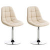 STUHL 2er Set Lederlook creme - Chromfarben/Creme, Textil/Metall (48/84/52cm) - CLP