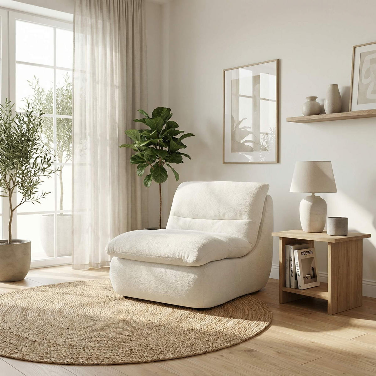 SESSEL Nuvia Weiß - Weiß, Textil (80/75/100cm) - COCO Living