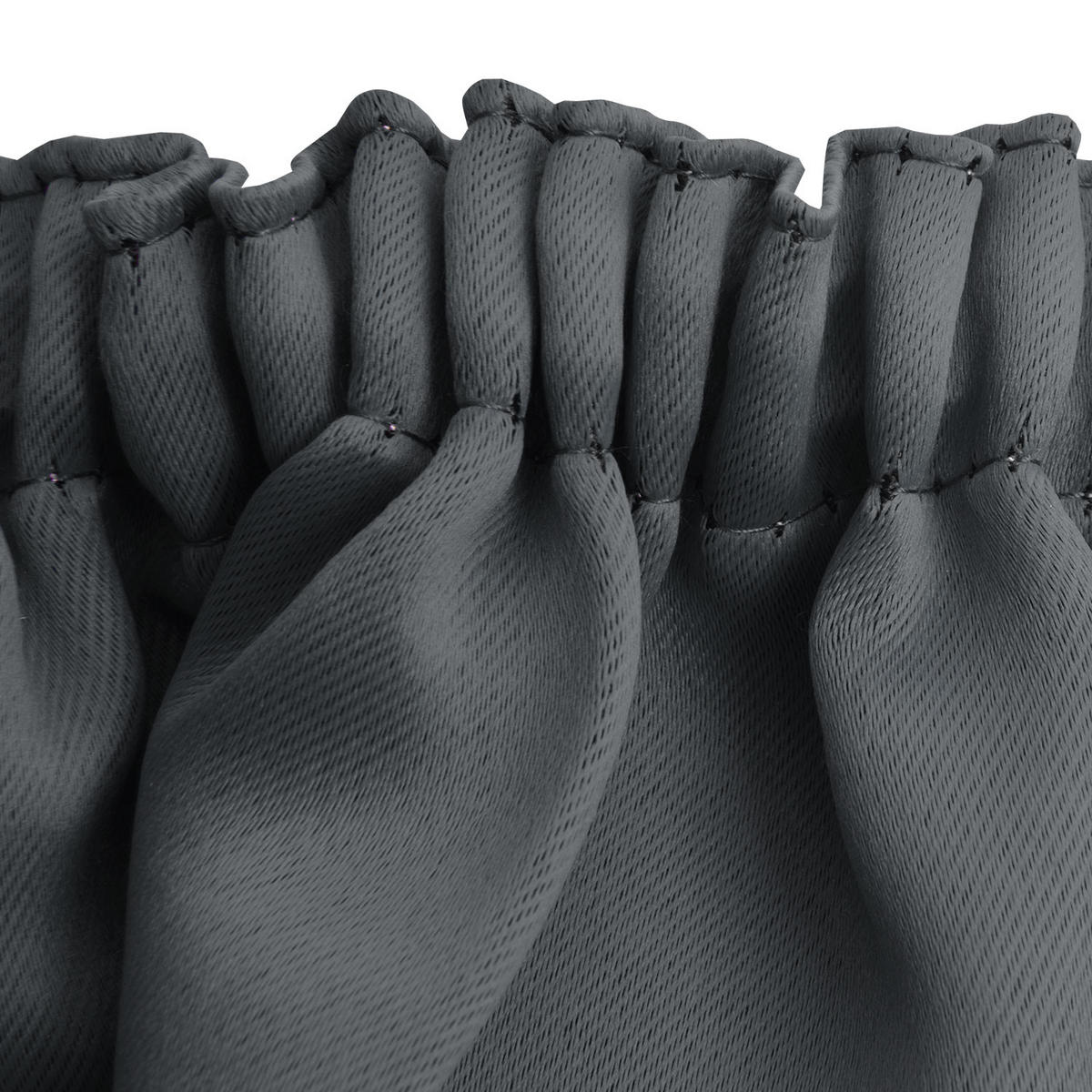 VORHANG Amelie BK mit Kräuselband 140x245cm Anthrazit (2tlg) - Anthrazit, Textil (140/245/1cm) - Beautissu 